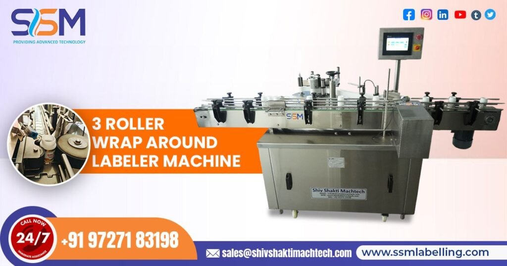 3 Roller Wrap Around Labeler Machine