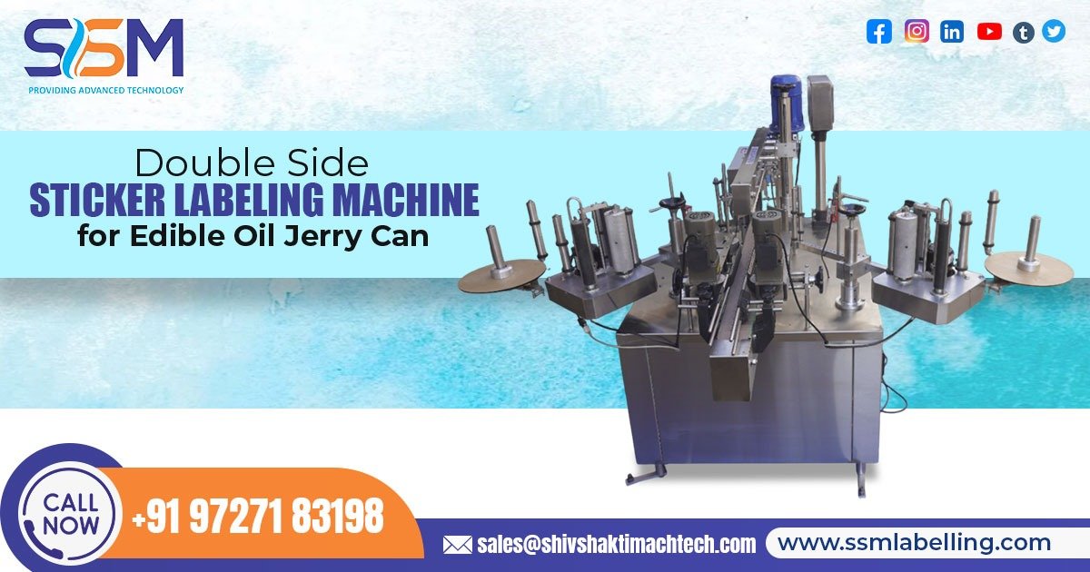 Double Side Sticker Labeling Machine for Edible Oil Jerry Cans