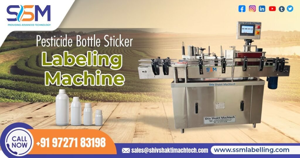 Pesticide Bottle Sticker Labeling Machine