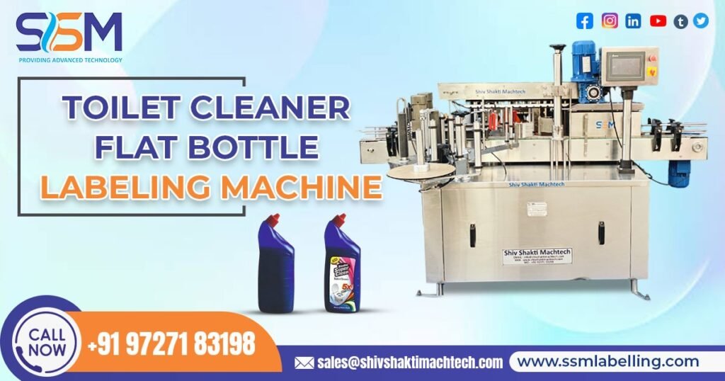 Toilet Cleaner Flat Bottle Labeling Machine