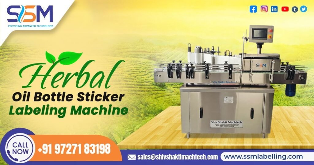 Herbal Oil Bottle Sticker Labeling Machine
