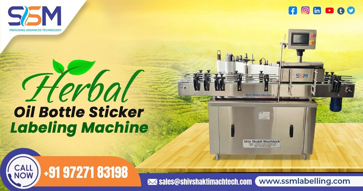 Herbal Oil Bottle Sticker Labeling Machine