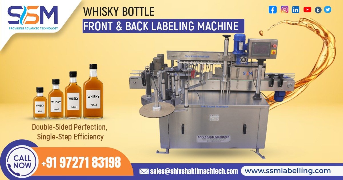 Whisky Bottle Front and Back Labeling Machine in Africa