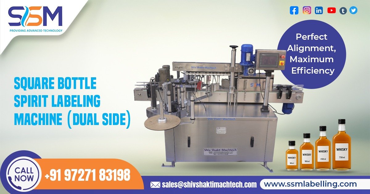 Square Bottle Spirit Labeling Machine (Dual Side) in Africa