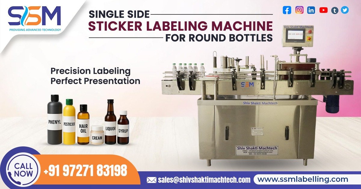 Single Side Sticker Labeling Machine for Round Bottles in Africa
