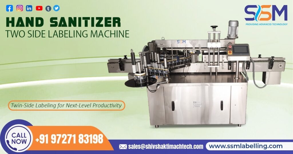 Hand Sanitizer Two Side Labeling Machine in Dubai