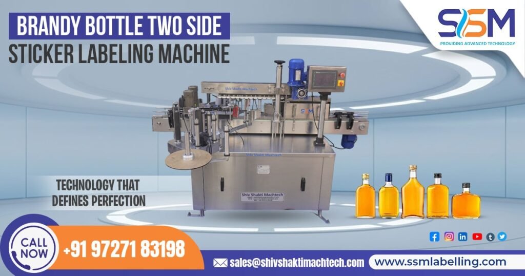Brandy Bottle Two Side Sticker Labeling Machine in Dubai