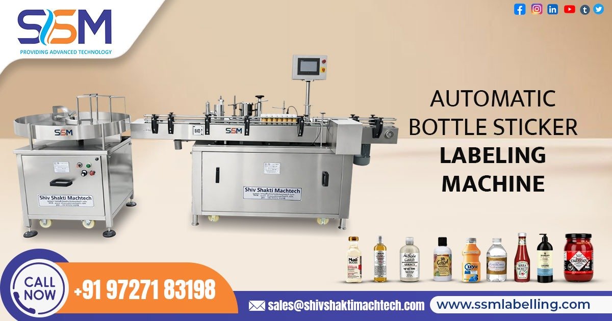 Automatic Bottle Sticker Labelling Machine
