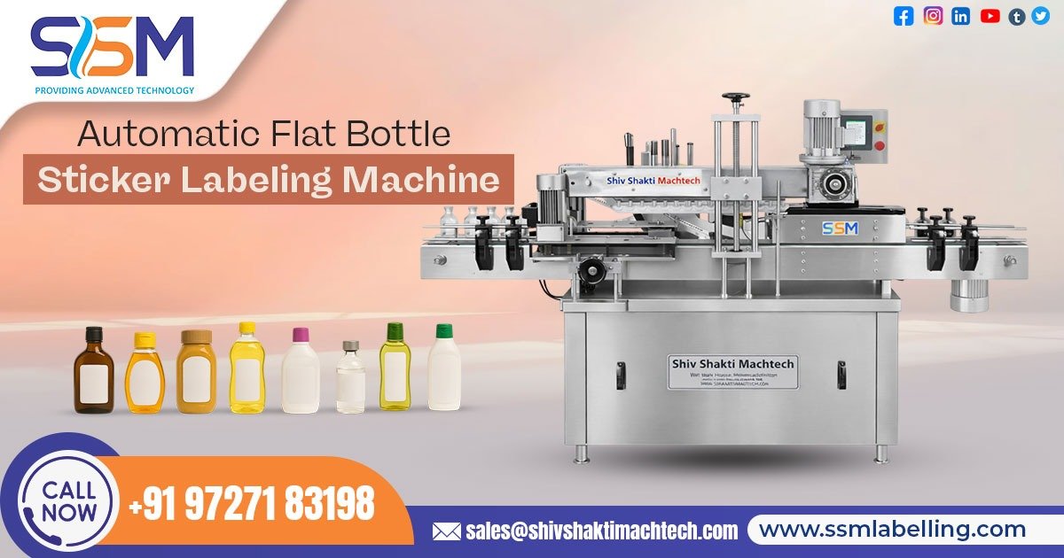 Automatic Flat Bottle Sticker Labelling Machine