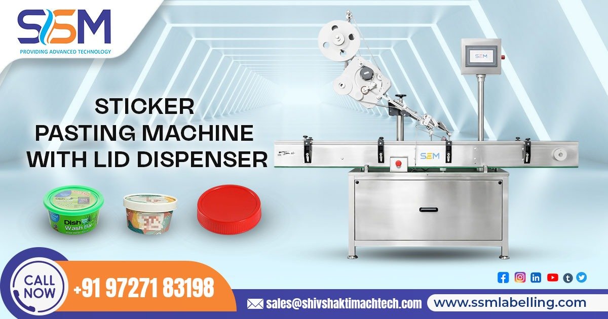 Sticker Pasting Machine with Lid Dispenser