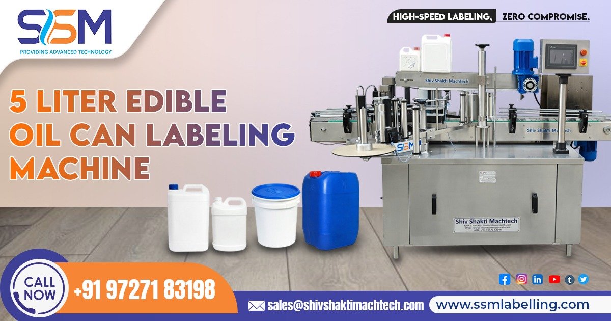 5 Litre Edible Oil Can Labelling Machine
