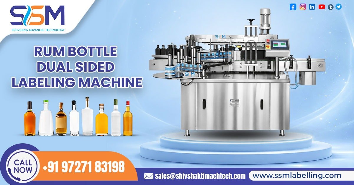 Rum Bottle Dual Sided Labelling Machine