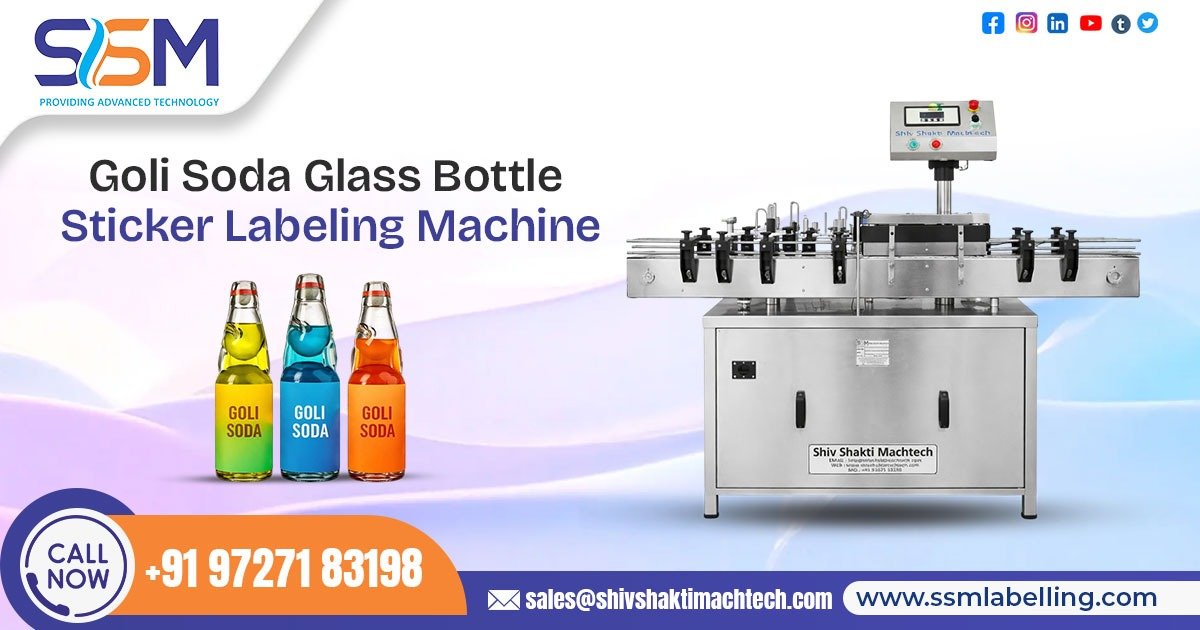 Goli Soda Glass Bottle Sticker Labeling Machine
