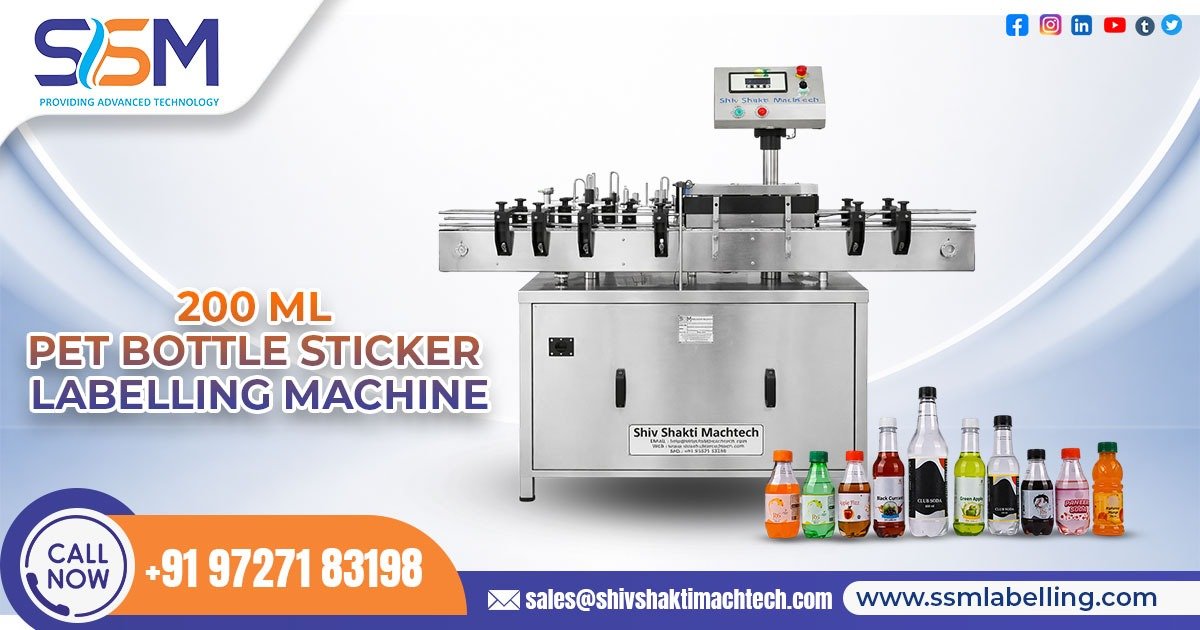 200ml PET Bottle Sticker Labelling Machine – High Precision Automatic Solution for Export Markets