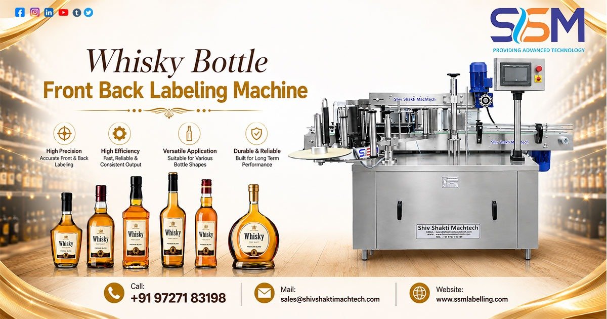 Whisky Bottle Front Back Labeling Machine In Tanzania