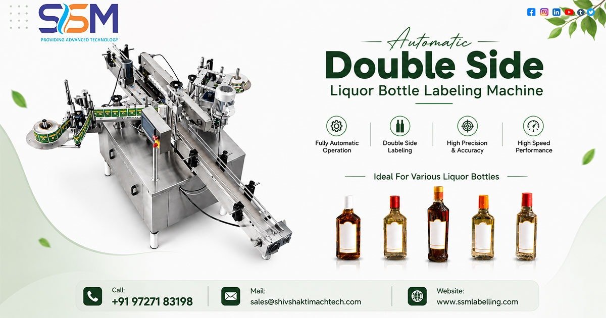 Automatic Double Side Liquor Bottle Labeling Machine in Tanzania