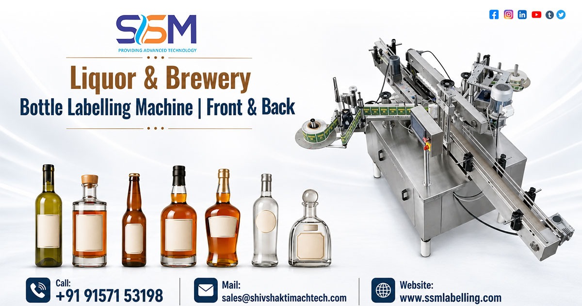 Liquor and Brewery Bottle Labelling Machine | Front and Back