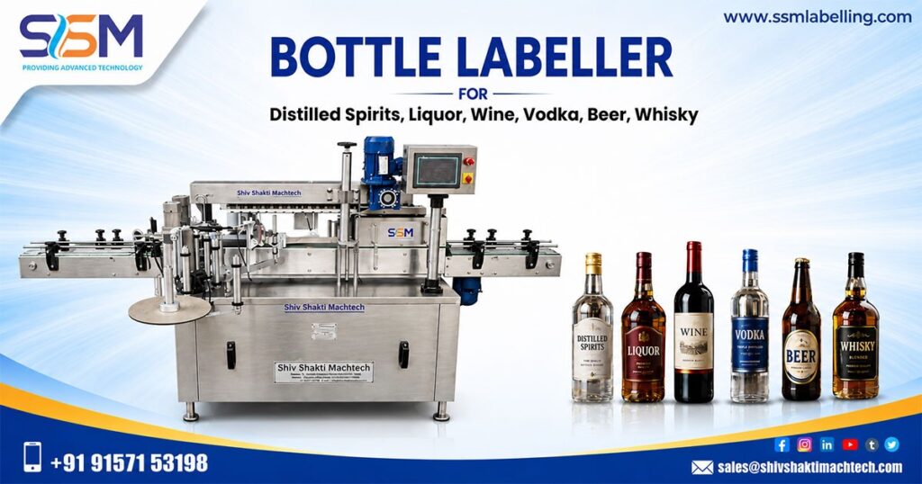 Bottle Labeller for Distilled Spirits, Liquor, Wine, Vodka, Beer, Whisky
