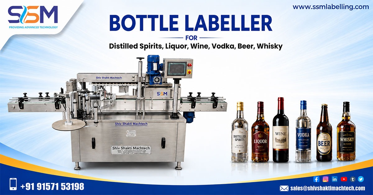 Bottle Labeller for Distilled Spirits, Liquor, Wine, Vodka, Beer, Whisky